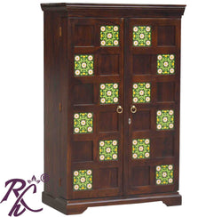 Solid Wood Tiles Door Design Bar Cabinet