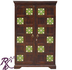 Solid Wood Tiles Door Design Bar Cabinet