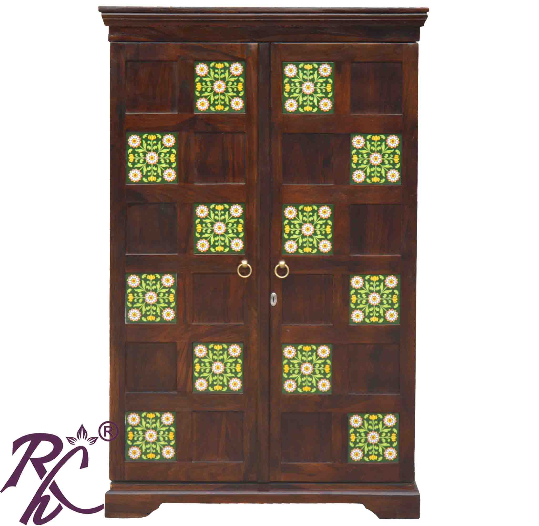 Solid Wood Tiles Door Design Bar Cabinet