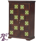 Solid Wood Tiles Door Design Bar Cabinet