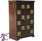 Solid Wood Tiles Door Design Bar Cabinet