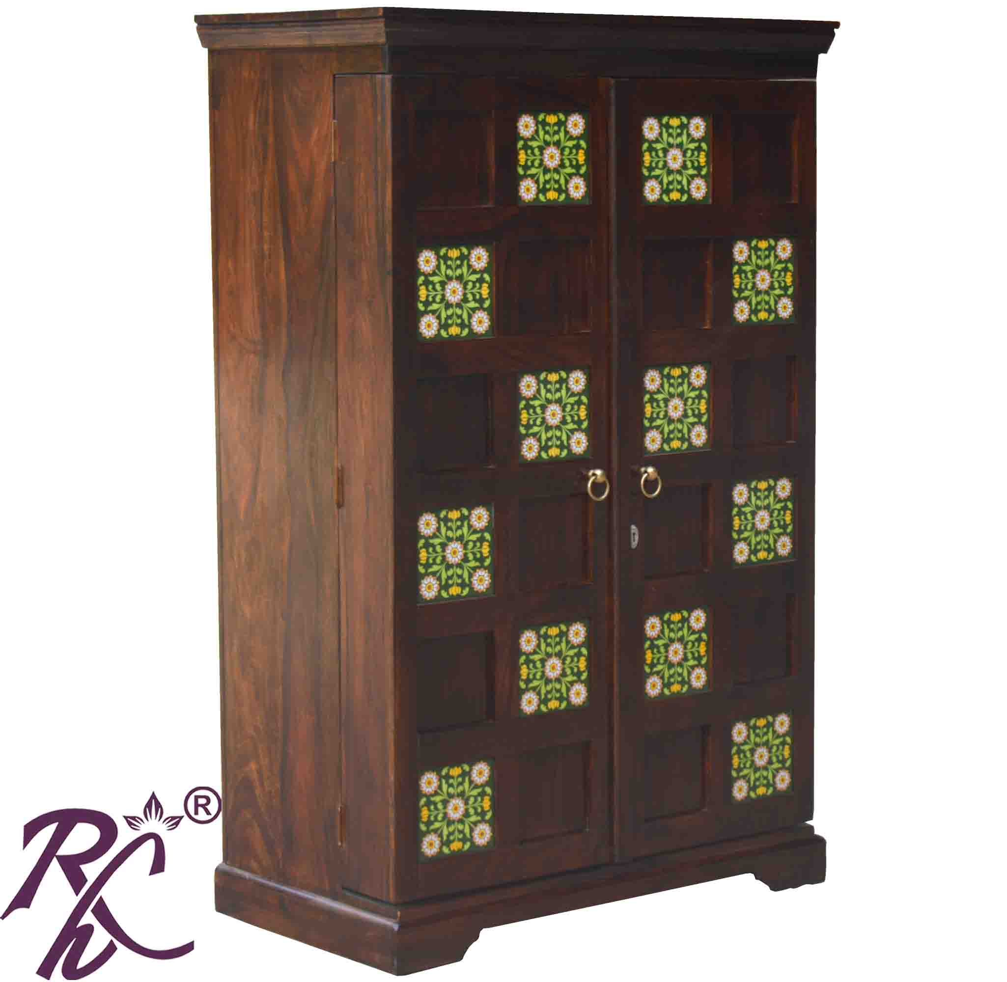 Solid Wood Tiles Door Design Bar Cabinet