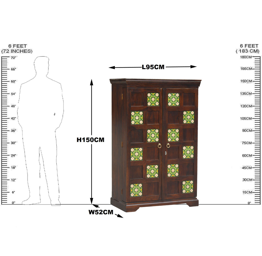 Solid Wood Tiles Door Design Bar Cabinet