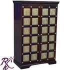 Solid Wood Brass Work Bar Cabinet