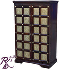 Solid Wood Brass Work Bar Cabinet