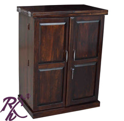 Solid Wood Panel Door Design Bar Cabinet