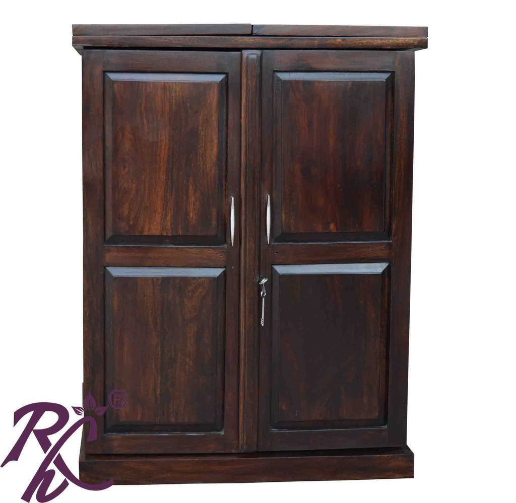 Solid Wood Panel Door Design Bar Cabinet
