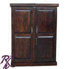 Solid Wood Panel Door Design Bar Cabinet