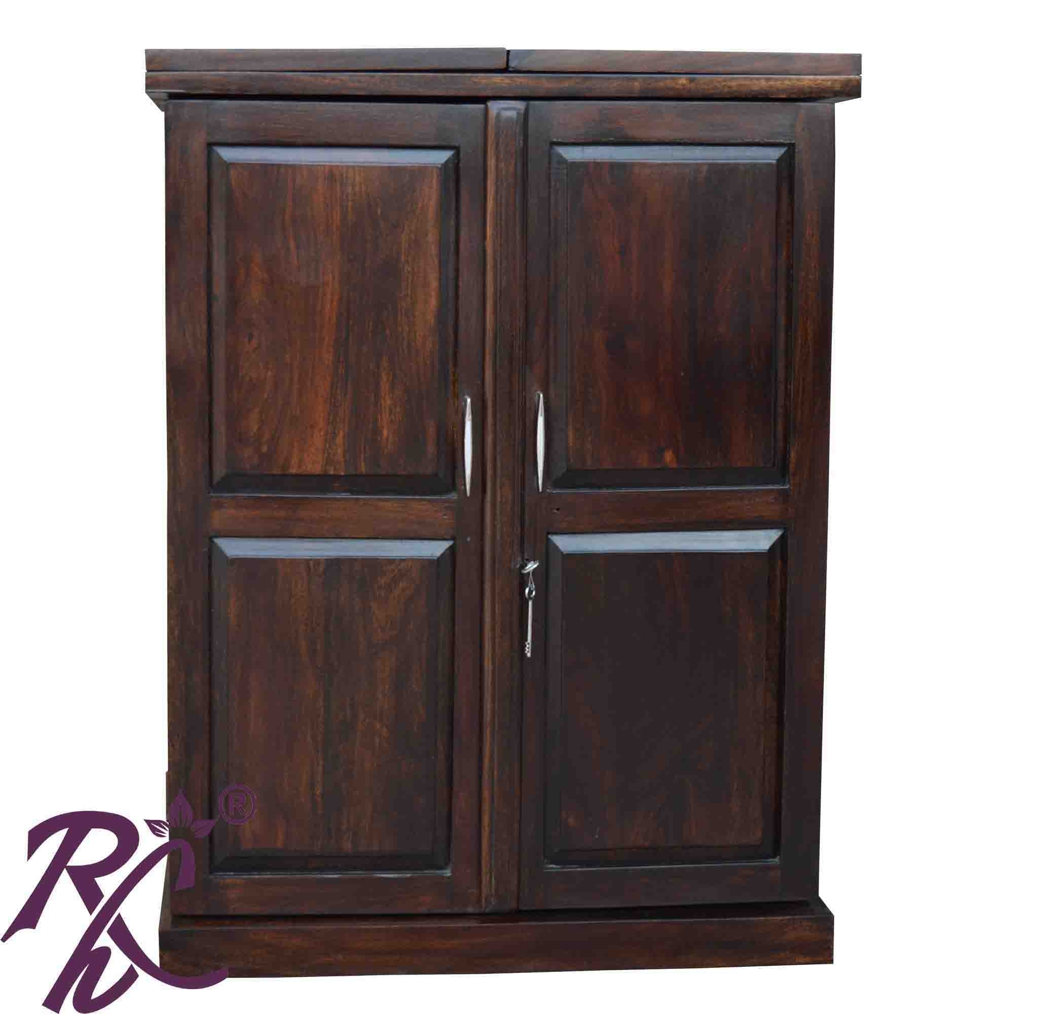Solid Wood Panel Door Design Bar Cabinet