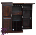 Solid Wood Panel Door Design Bar Cabinet