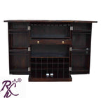 Solid Wood Panel Door Design Bar Cabinet
