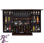 Solid Wood Panel Door Design Bar Cabinet