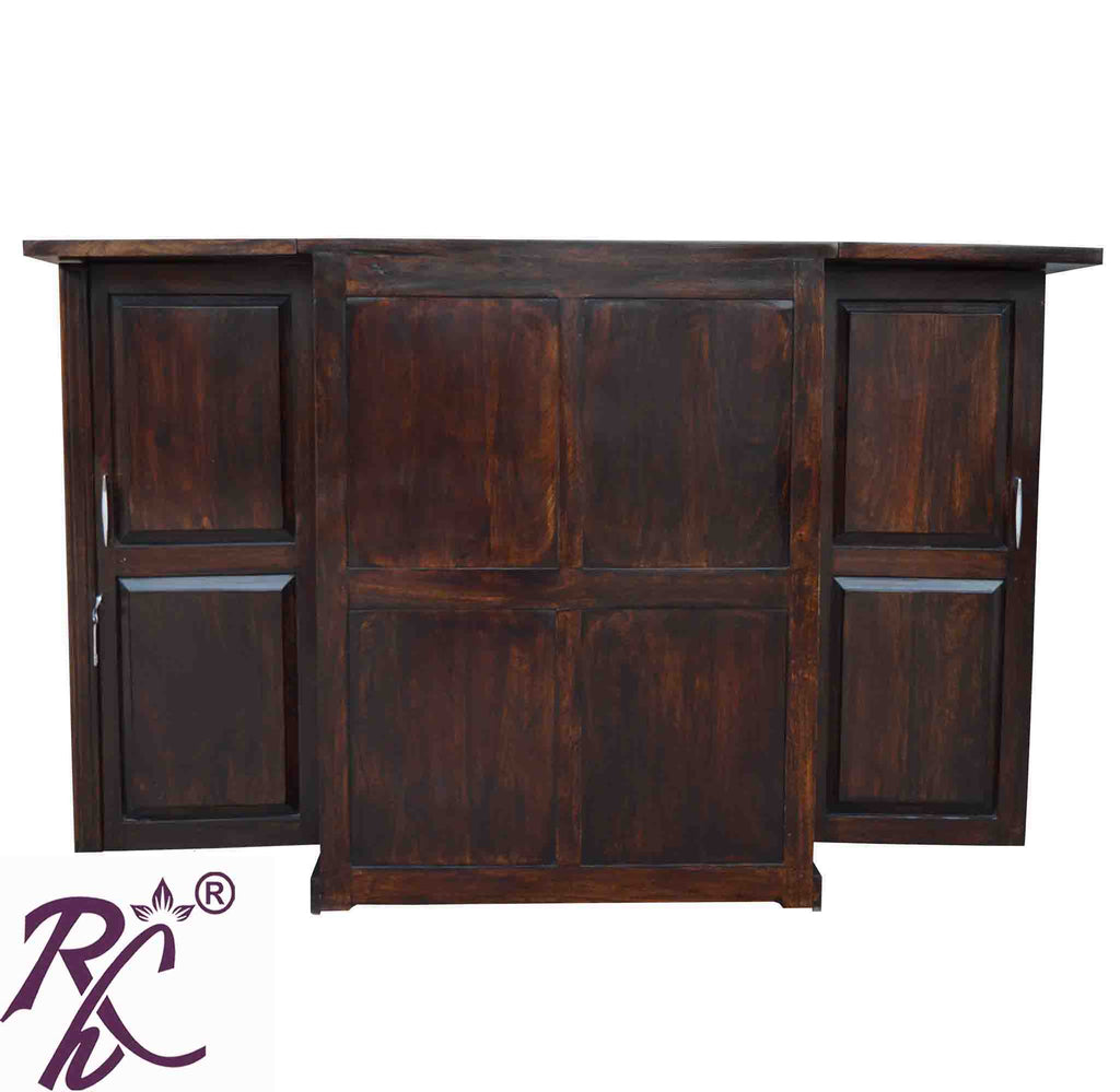 Solid Wood Panel Door Design Bar Cabinet