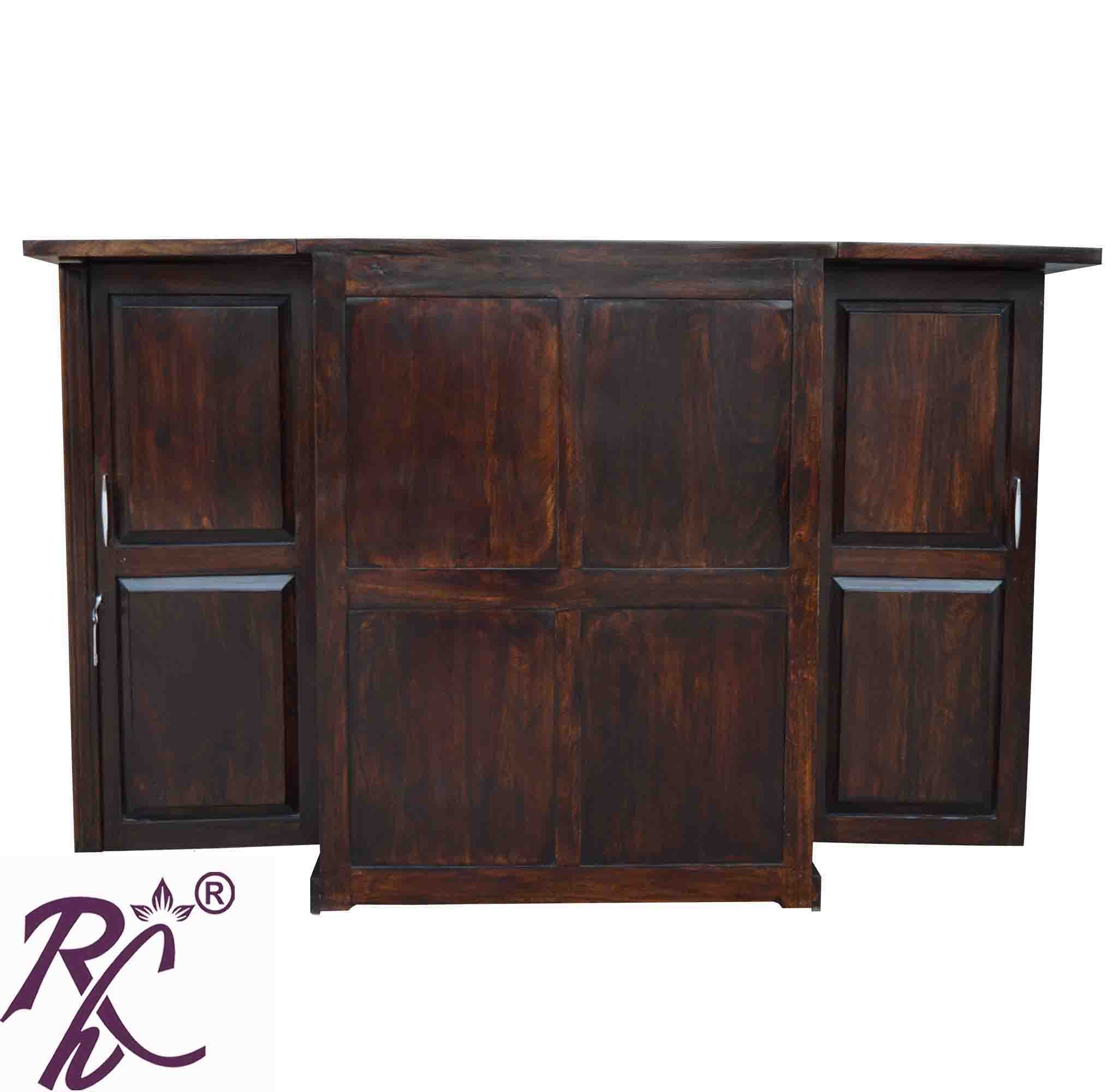 Solid Wood Panel Door Design Bar Cabinet