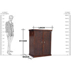 Solid Wood Jiksa Jali Door Design Bar Cabinet