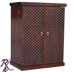 Solid Wood Jiksa Jali Door Design Bar Cabinet
