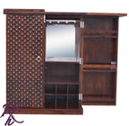 Solid Wood Jiksa Jali Door Design Bar Cabinet