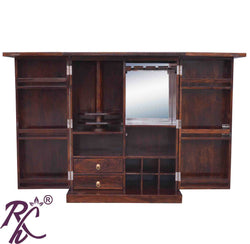 Solid Wood Jiksa Jali Door Design Bar Cabinet