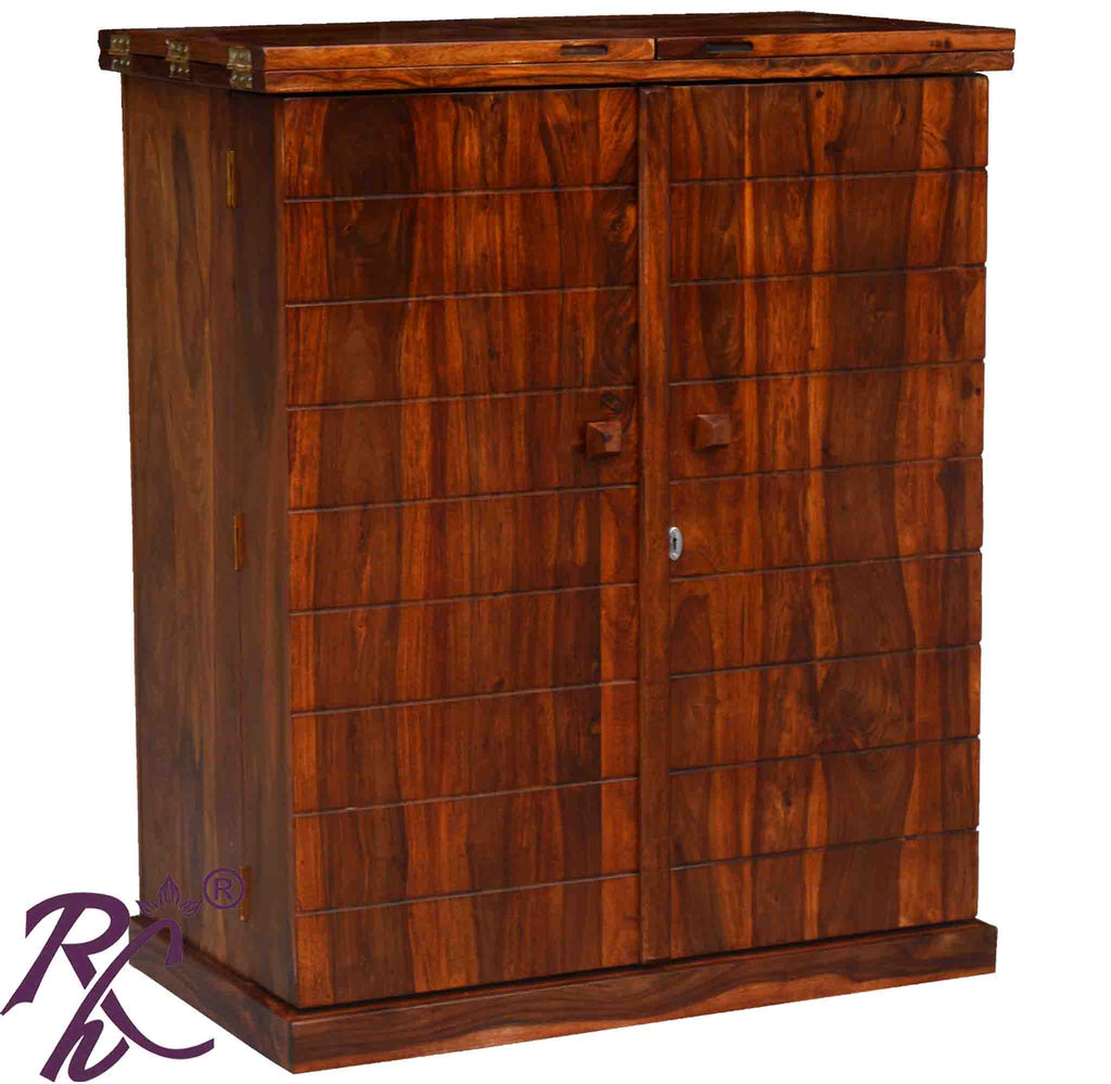 Solid Wood Wood Box Door Design Bar Cabinet