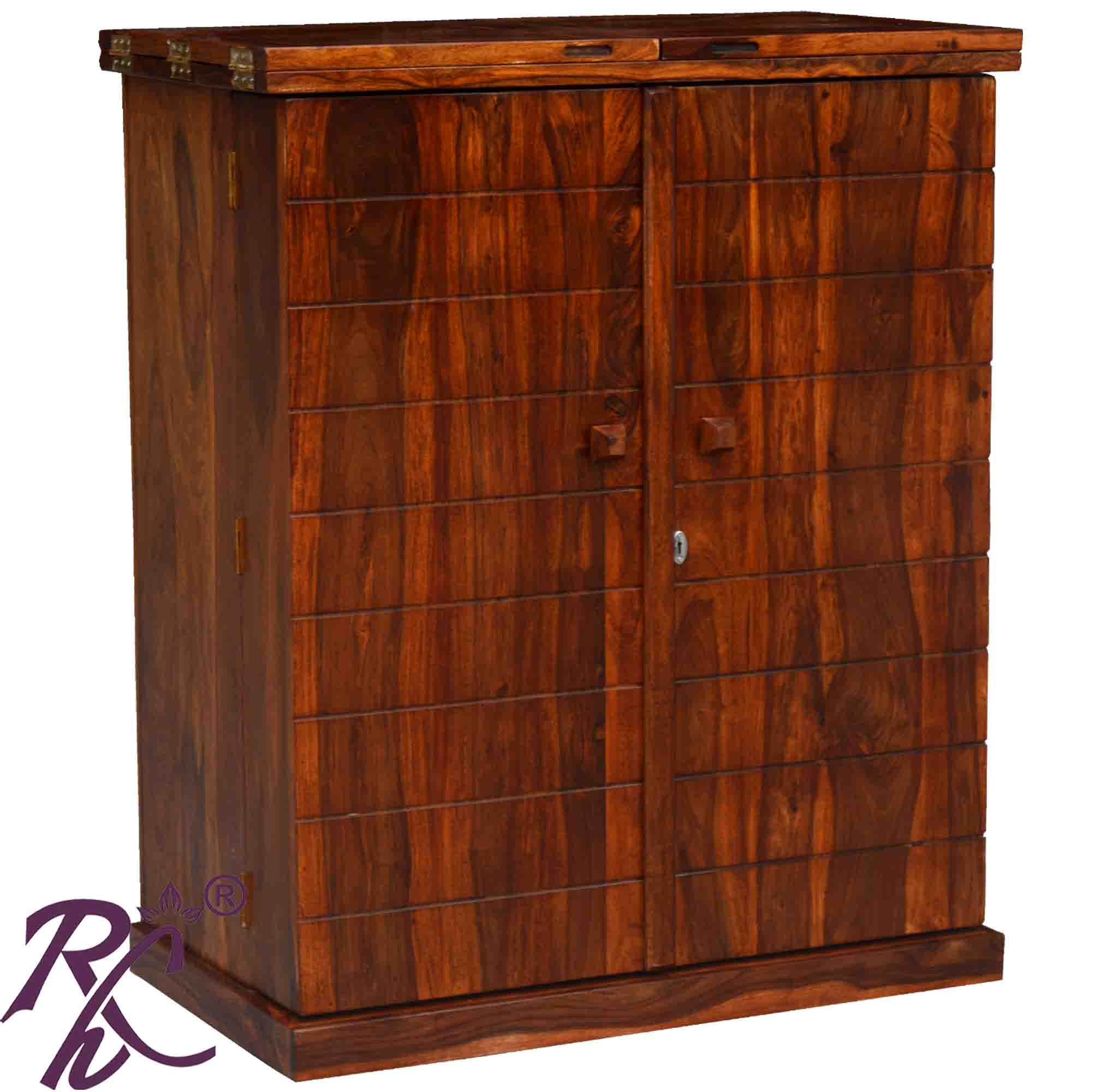 Solid Wood Wood Box Door Design Bar Cabinet