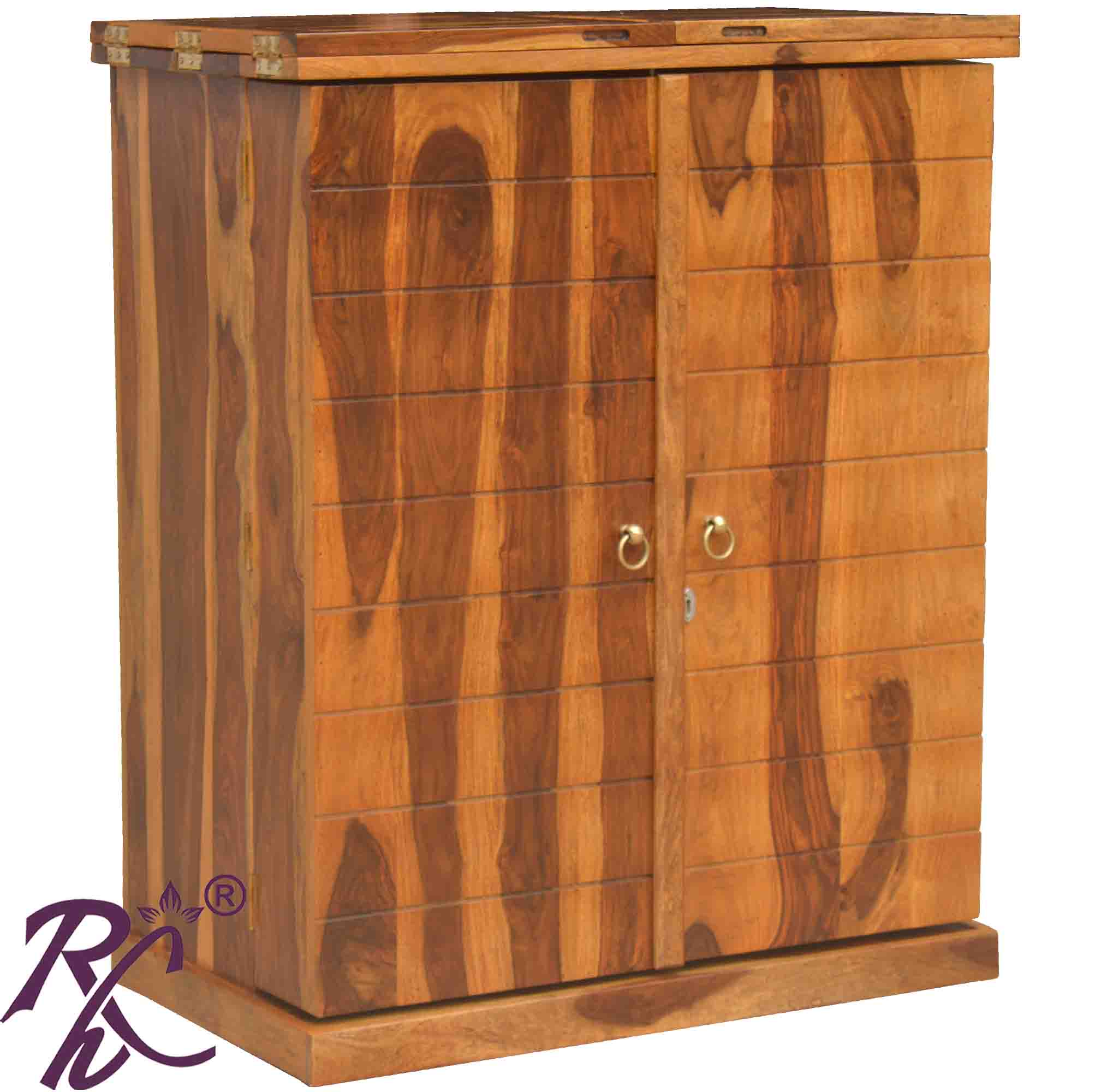 Solid Wood Wood Box Door Design Bar Cabinet