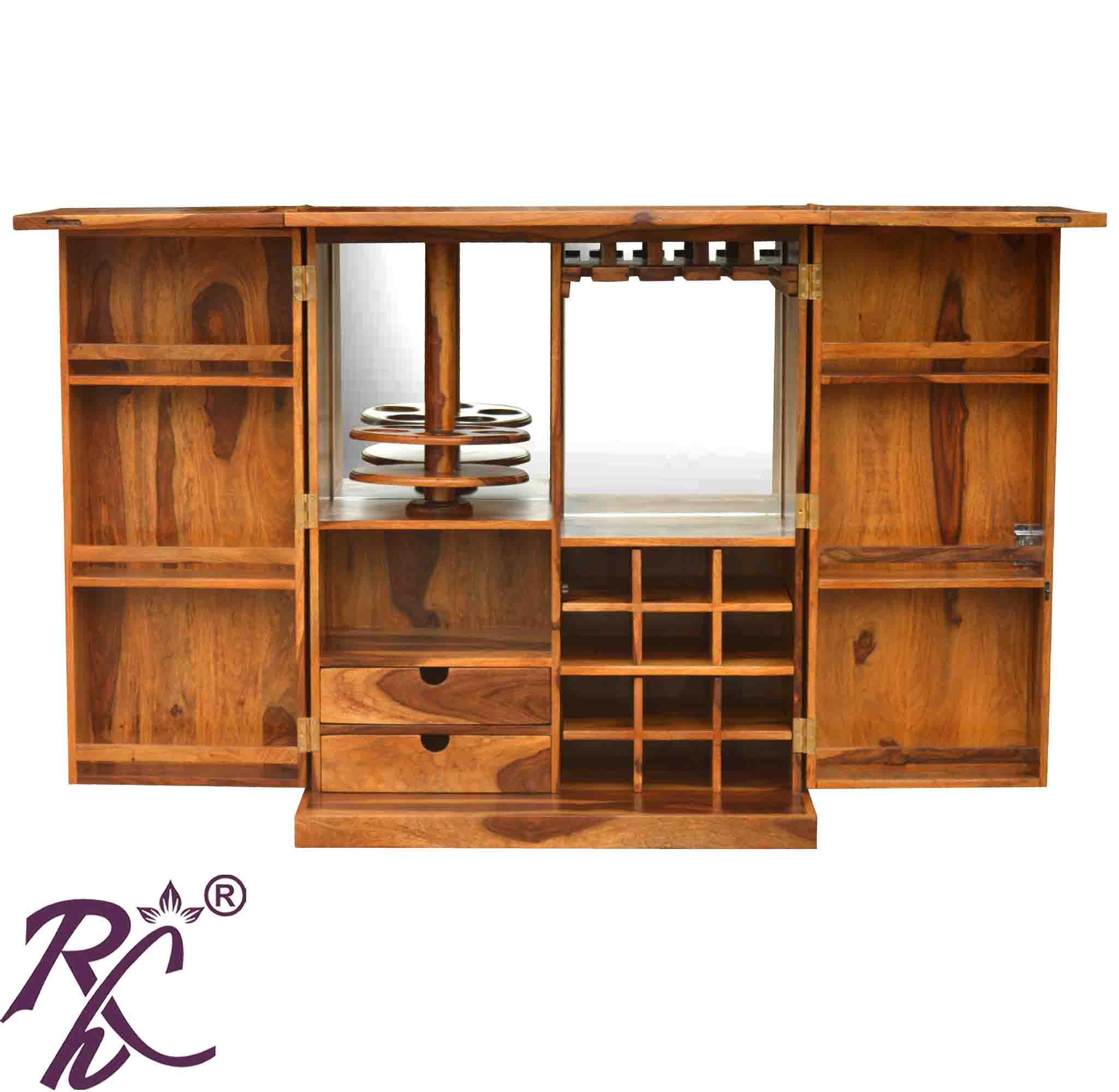 Solid Wood Wood Box Door Design Bar Cabinet