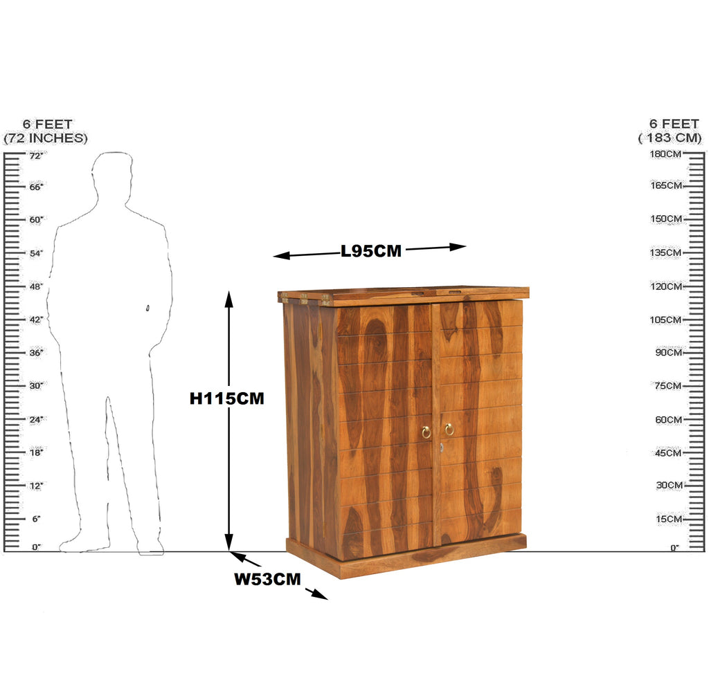 Solid Wood Wood Box Door Design Bar Cabinet