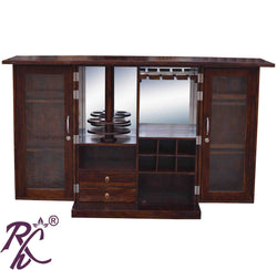 Solid Wood Cadbury Door Design Bar cabinet