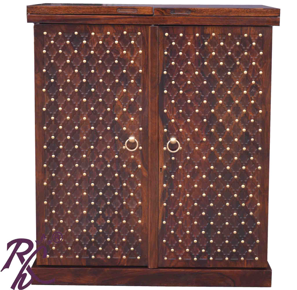 Solid Wood Jiksa Jali Door Design Bar Cabinet S