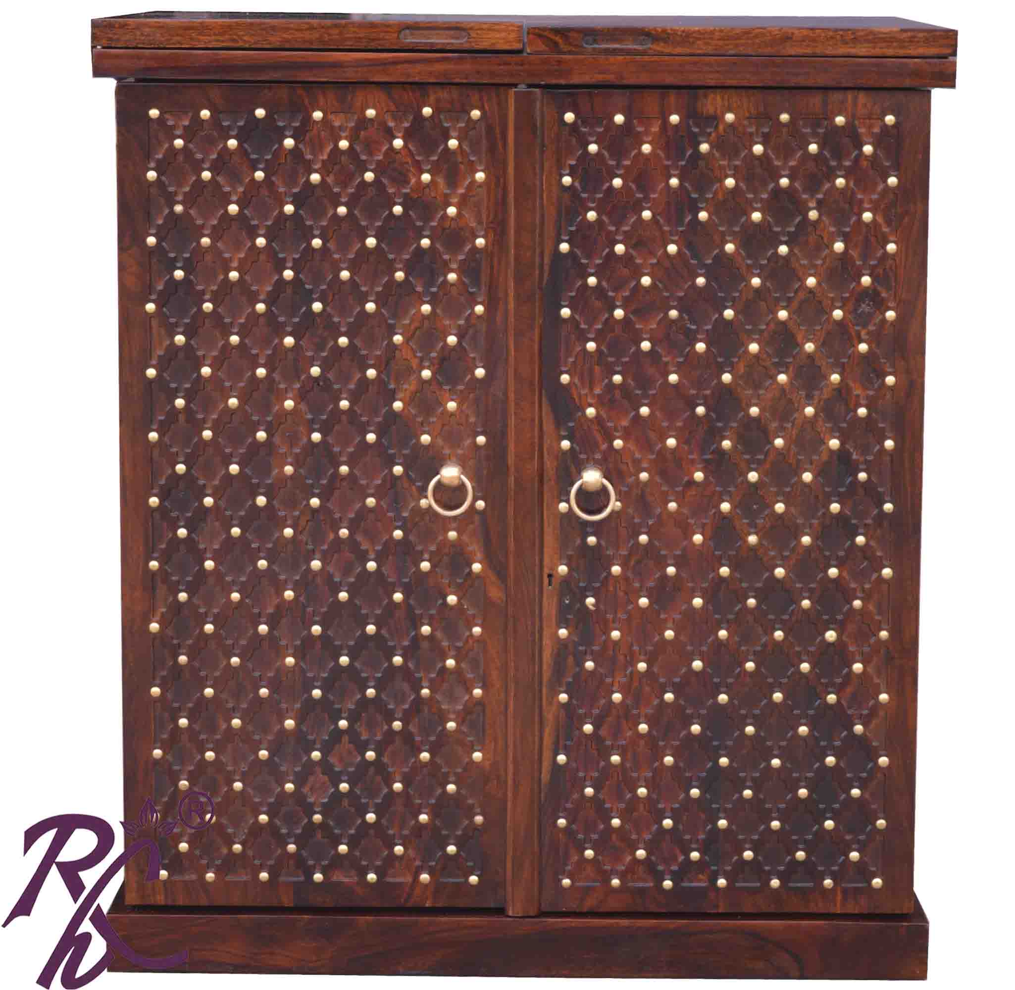 Solid Wood Jiksa Jali Door Design Bar Cabinet S
