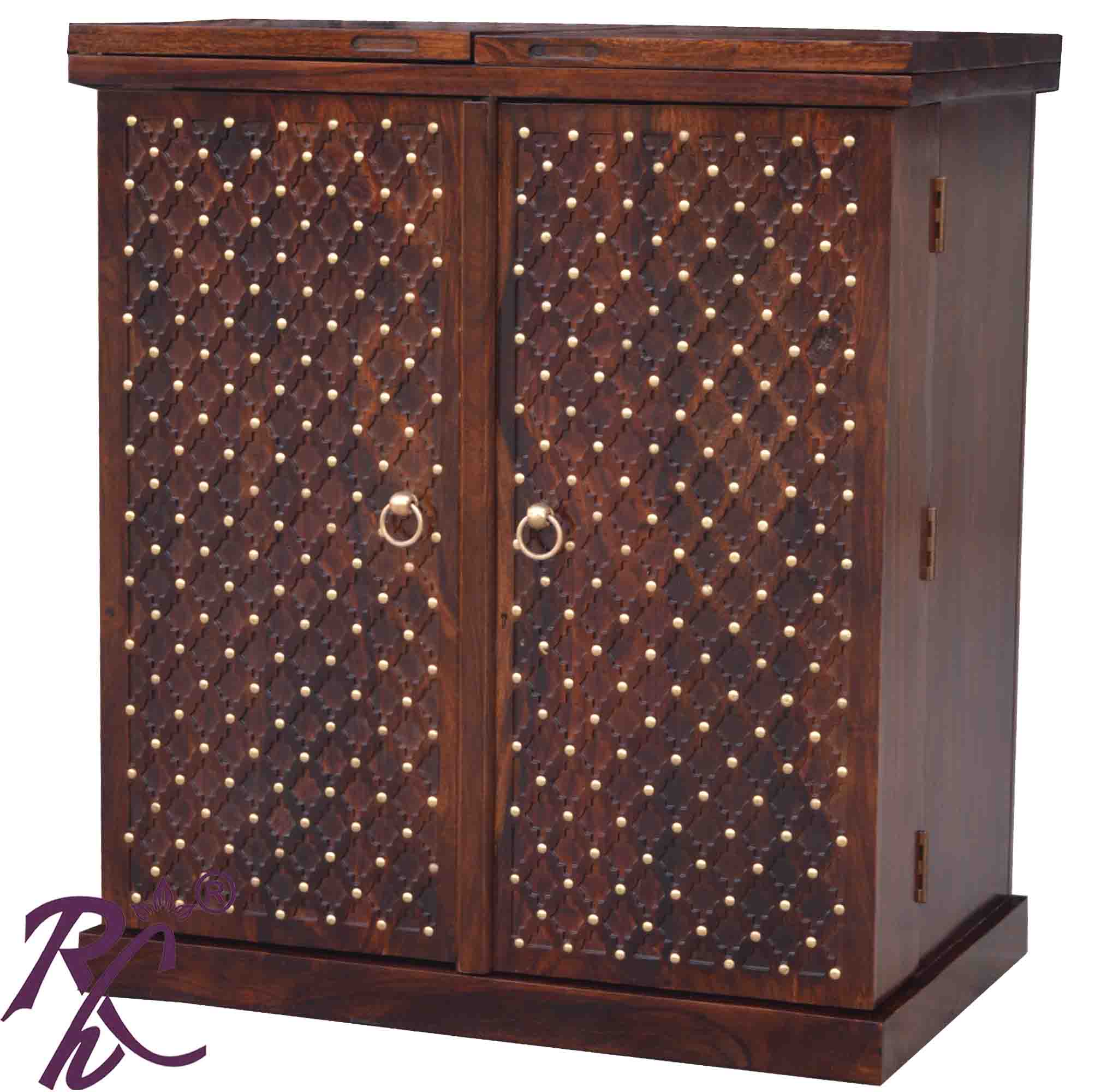 Solid Wood Jiksa Jali Door Design Bar Cabinet S