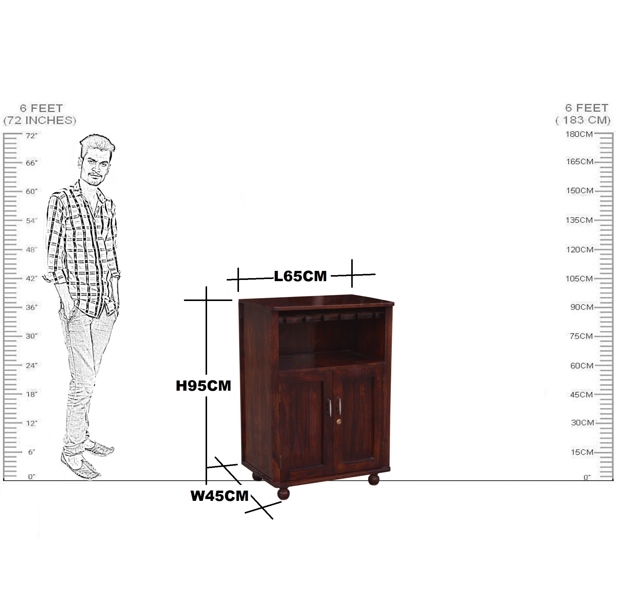 Solid Wood Bar Cabinet