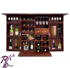 Solid Wood Diamond Door Design Bar Cabinet