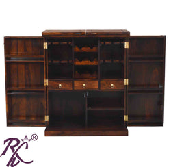 Solid Wood Cadbury Door Design Bar Cabinet