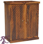 Solid Wood Jiksa Jali Door Design Bar Cabinet