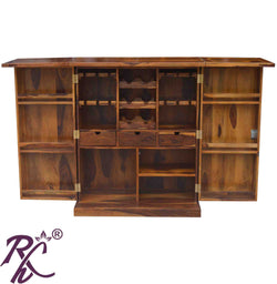 Solid Wood Jiksa Jali Door Design Bar Cabinet