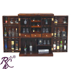 Solid Wood Wooden Blocks Door Design Bar Cabinet