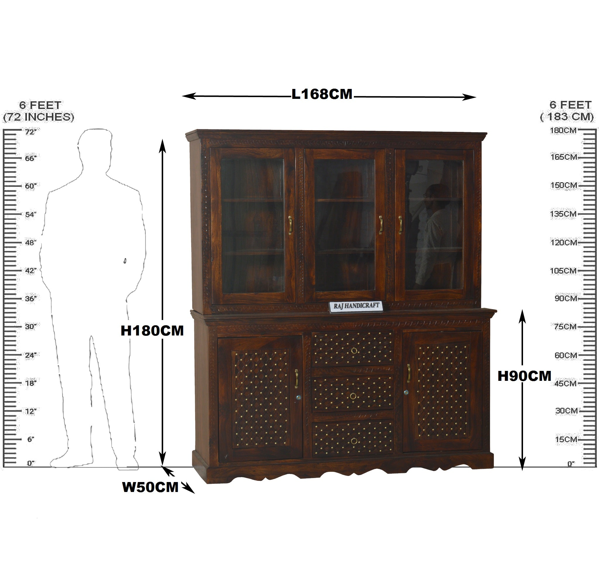 Solid Wood Wooden Jiksa Jali Design Bar Counter
