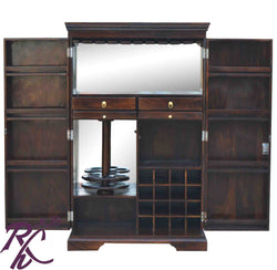 Solid Wood Bar Cabinet Diamond Door Design