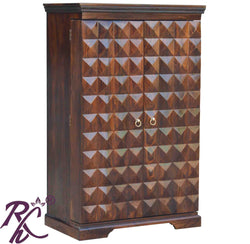 Solid Wood Bar Cabinet Diamond Door Design