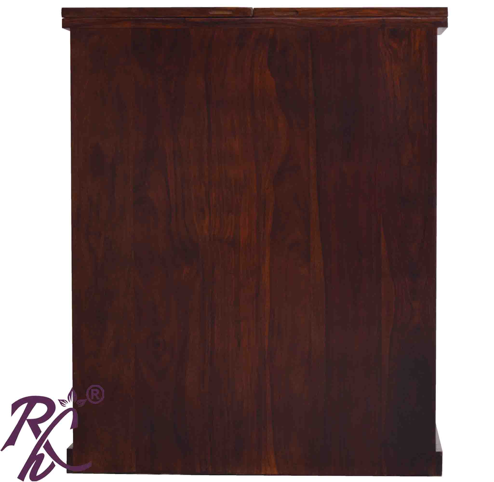 Solid Wood Brass Work L+T Door Design Bar Cabinet