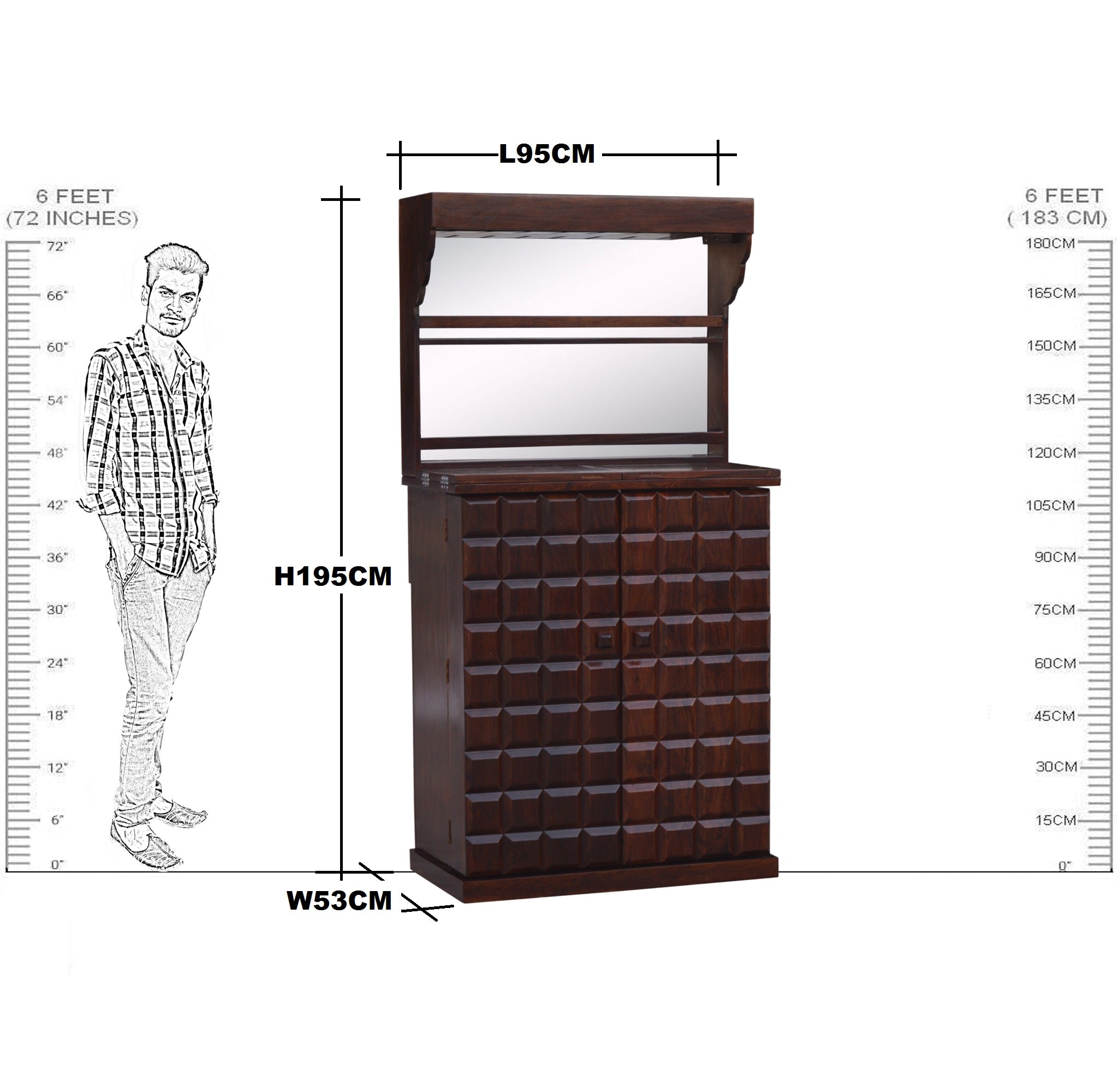 Solid Wood Cadbury Door Design Bar Counter