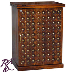Solid Wood Small Wood Bakhra Bar Cabinet