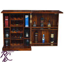 Solid Wood Small Wood Bakhra Bar Cabinet