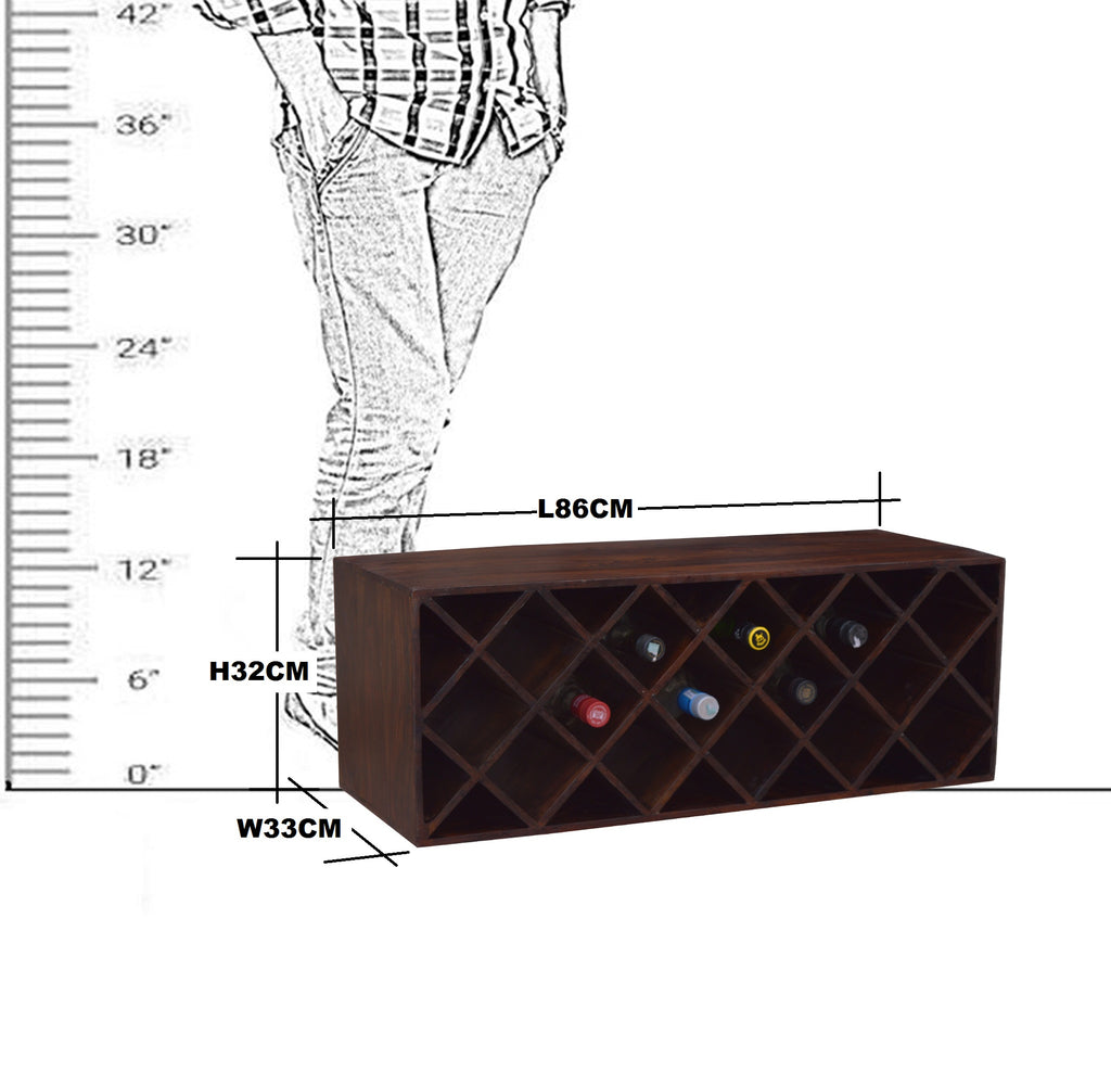 Solid Sheesham Wood Wine Bottle Rack