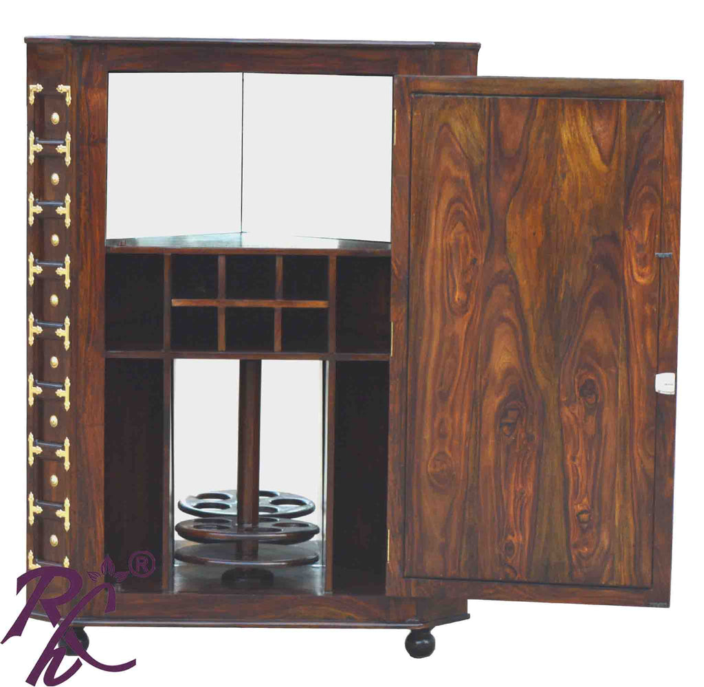Solid Wood Corner Bar Cabinet
