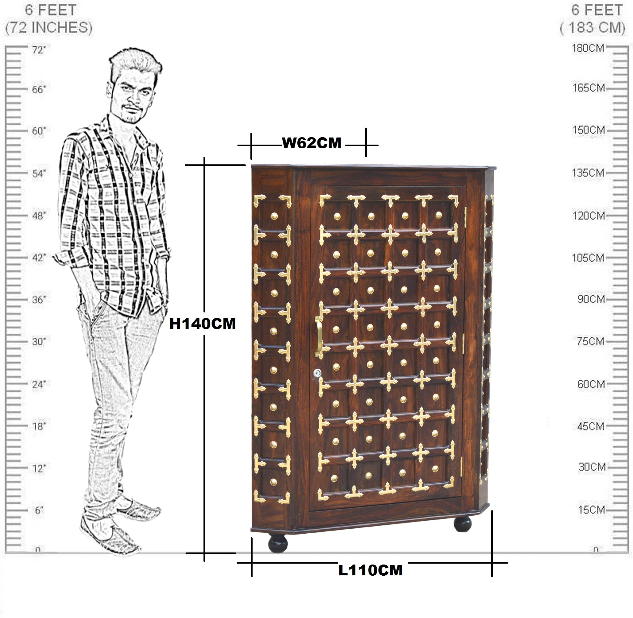Solid Wood Corner Bar Cabinet