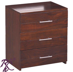 Solid Wood 3 Drawer Bed Side Table