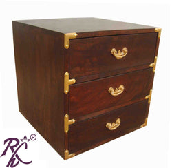 Solid Wood 3 Drawer Bed Side Table