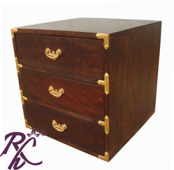 Solid Wood 3 Drawer Bed Side Table